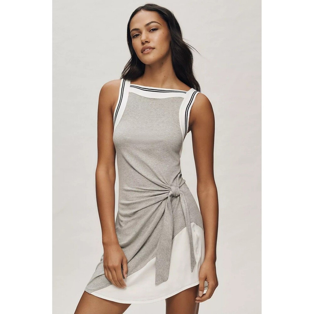 NWT Daily Practice Overload Tie-Waist Mini Dress Anthropologie Size Large Lounge